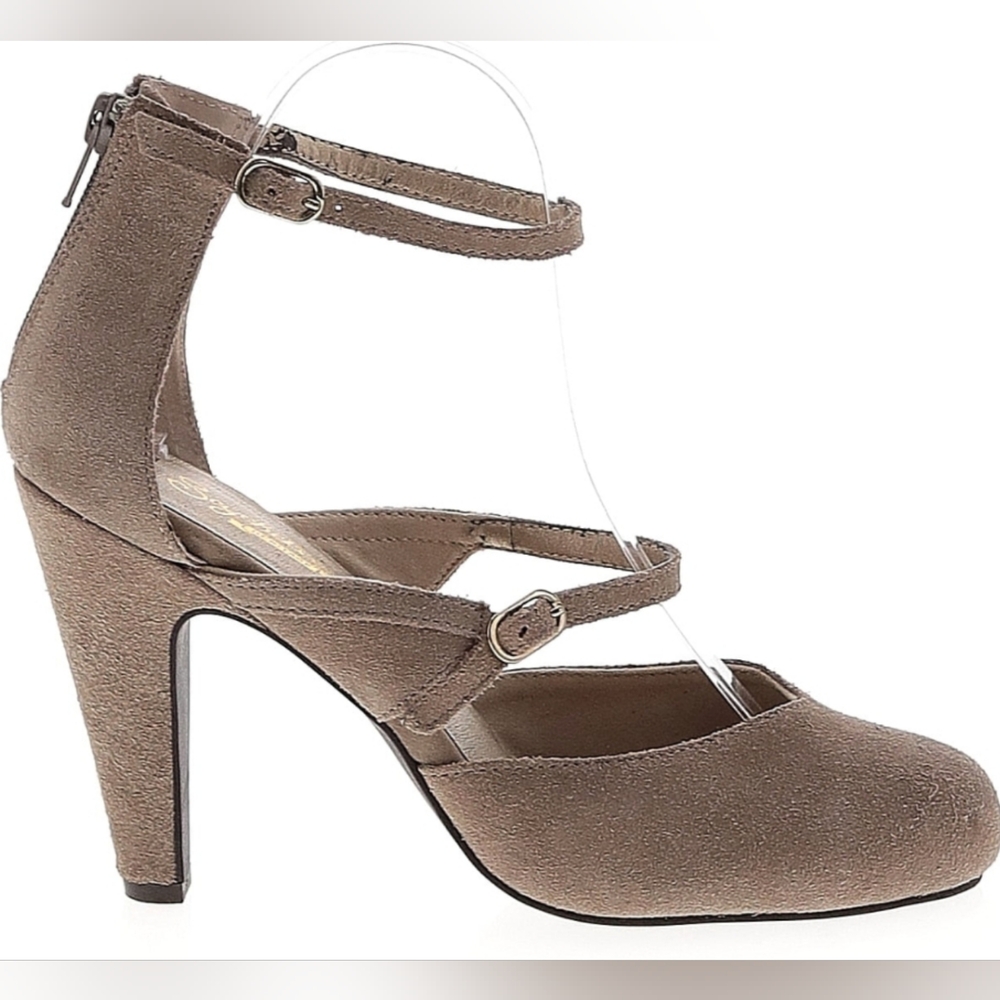 Seychelles Genuine Leather/Suede Heels - Gray/Brown, Size 8